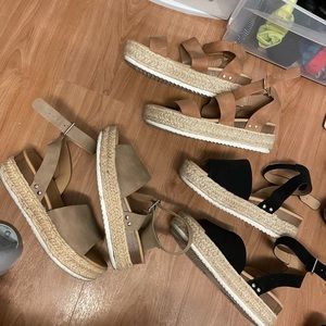 Set of 3 platform sandals